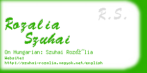 rozalia szuhai business card